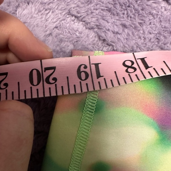 Adidas Pink and Green Cropped Leggings - Picture 4 of 6